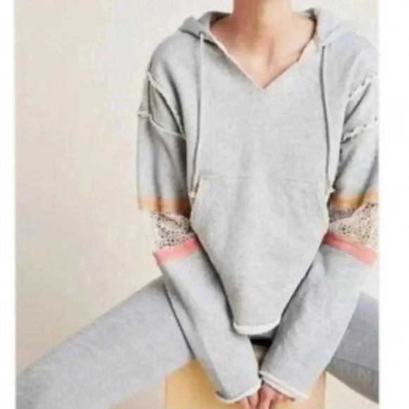 Free People Movement Be You Cropped Hoodie Top Size M - Picture 2 of 7